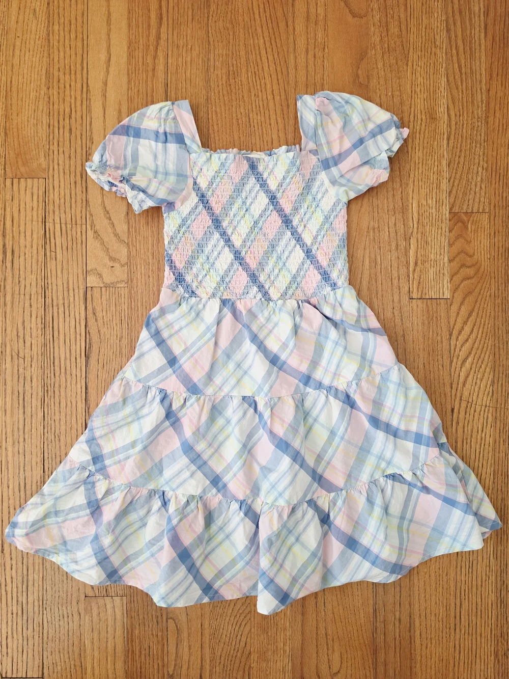 Gymboree Pastel Plaid Smocked Dress - Pink, Blue & Yellow Size 8